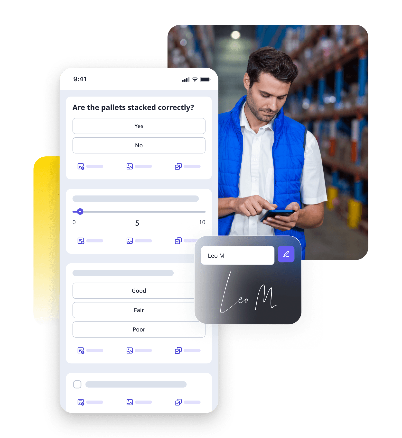 manufacturing inspection with signature
