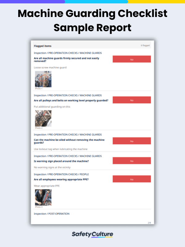 machine guarding checklist sample report