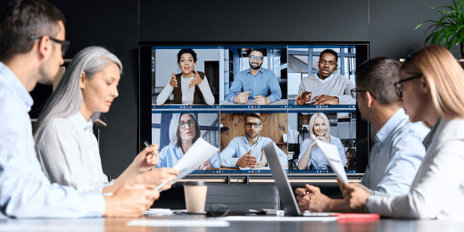 A board meeting on the company's GRC policy management