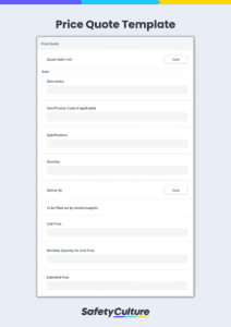 Price Quote Template - RFQ Template from SafetyCulture