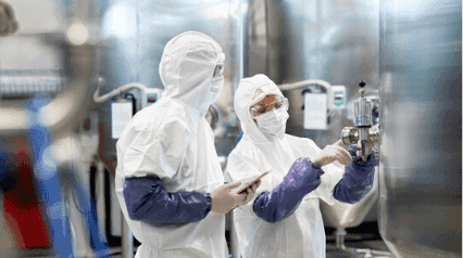 validación del proceso realizada por los trabajadores farmacéuticos mediante una tableta