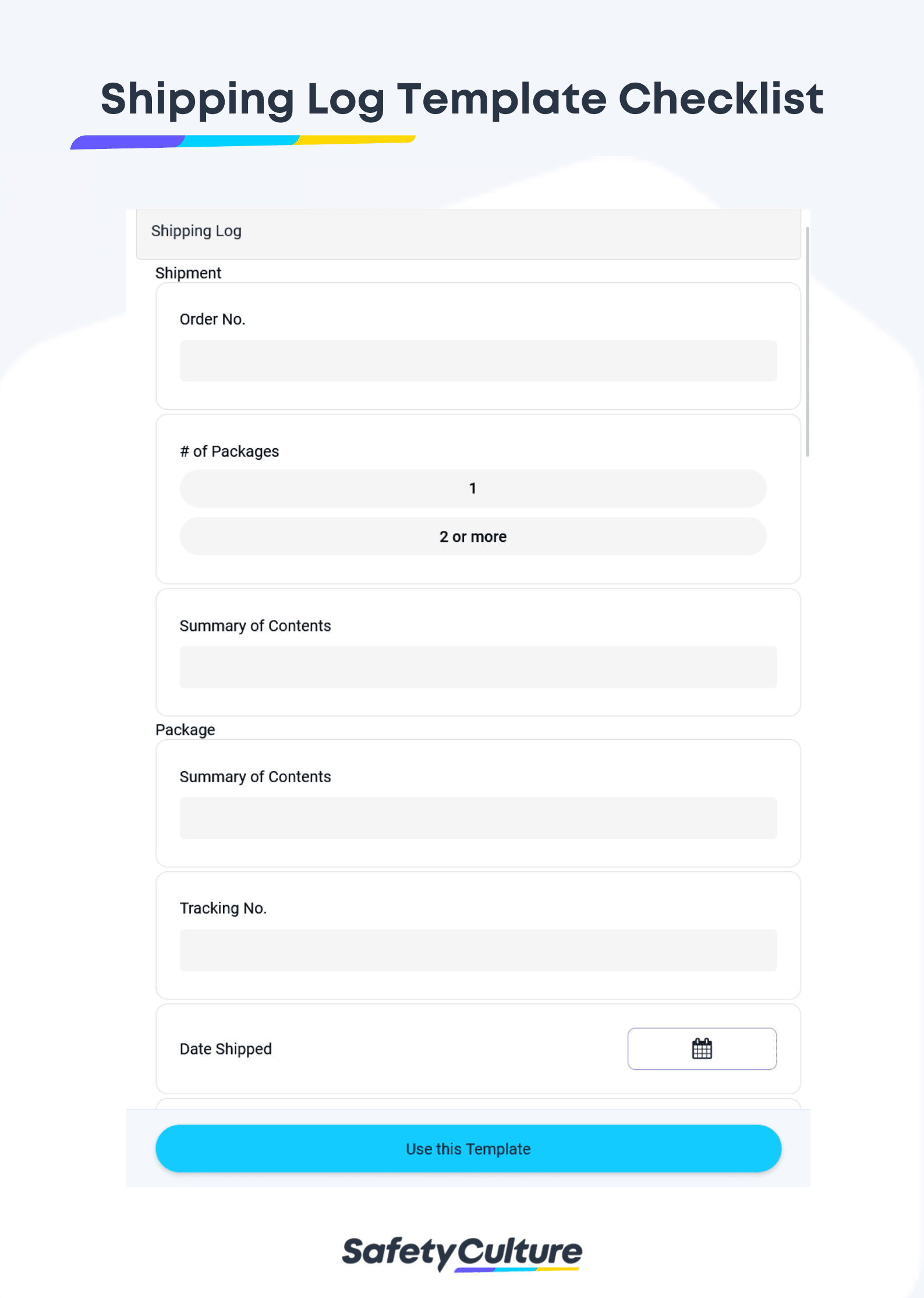 Shipping Log Template | SafetyCulture