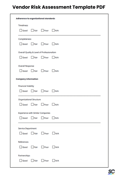 Vendor Risk Assessment Template PDF