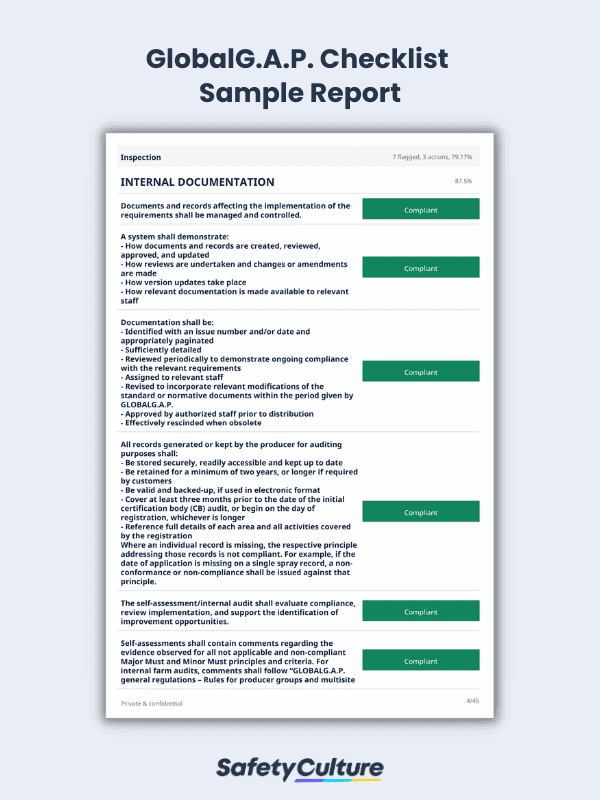 Global GAP Checklist Sample Report