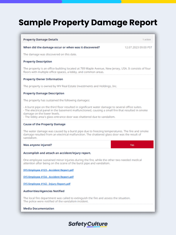 Sample Property Damage Report
