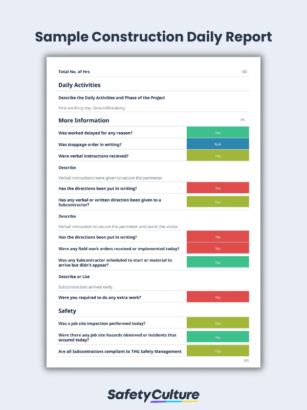 Sample Construction Daily Report PDF