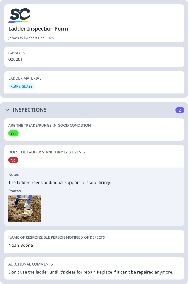 Ladder Inspection Form