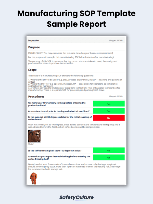 Manufacturing SOP Example Template