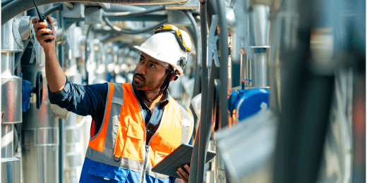 A contractor doing maintenance on a construction site.