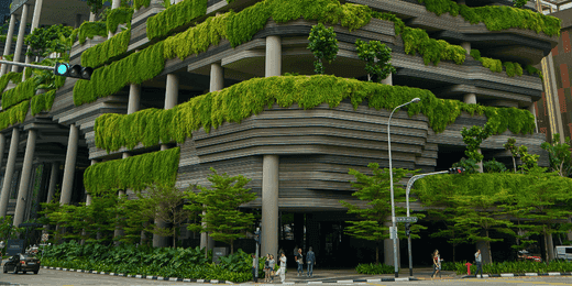 Completed green building project in the city