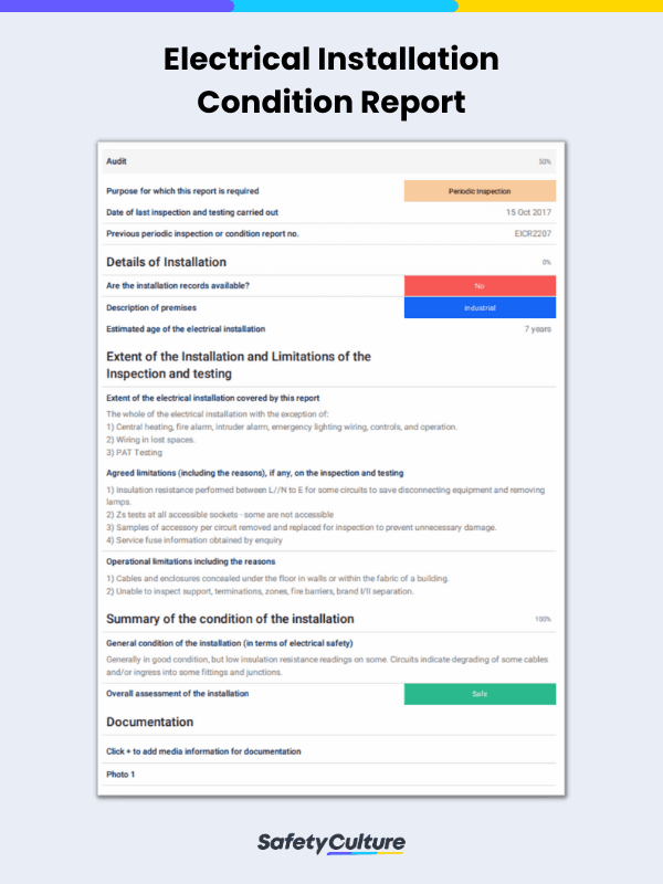 Electrical Installation Condition Report (EICR) Sample PDF Report