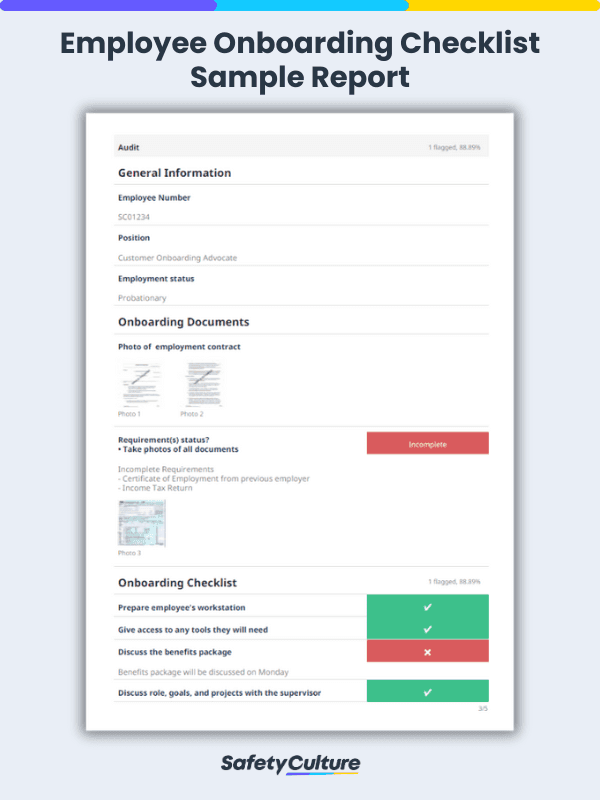 New Employee Onboarding Checklist Sample PDF Report