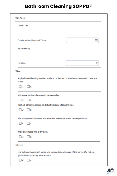 Bathroom Cleaning SOP PDF