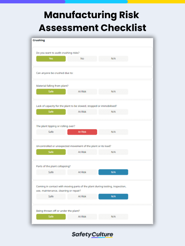 Manufacturing Risk Assessment Checklist