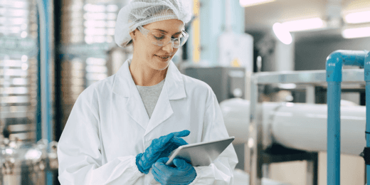 inspector in a white coat conducting checks for extended producer responsibility