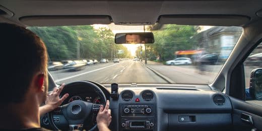 a driver being careful on the road for the driver scorecard