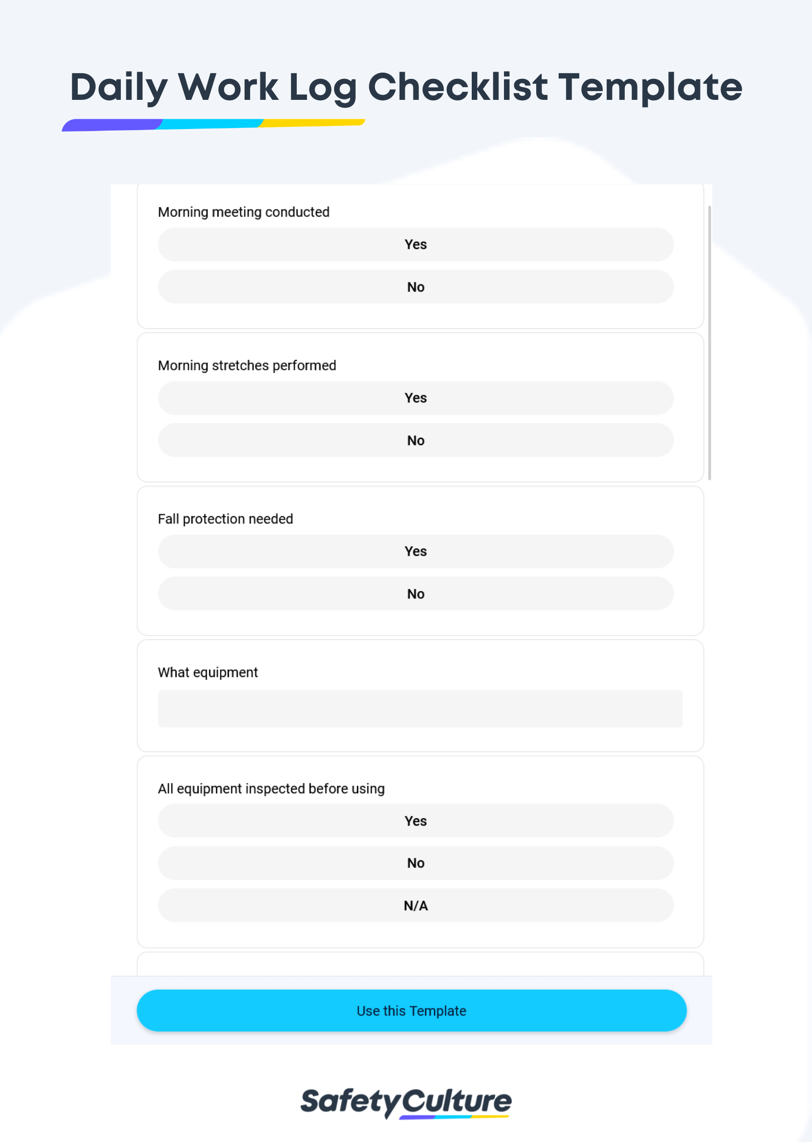 Modèle de journal de travail quotidien