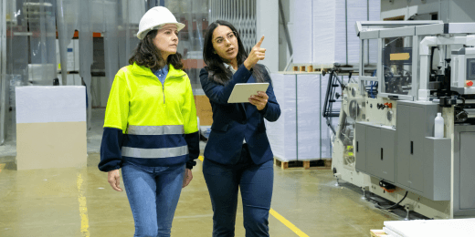 Two inspectors assessing the different types of operational risks in their organization