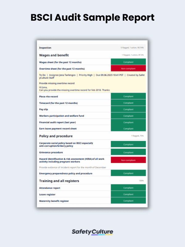 BSCI Audit Sample Report