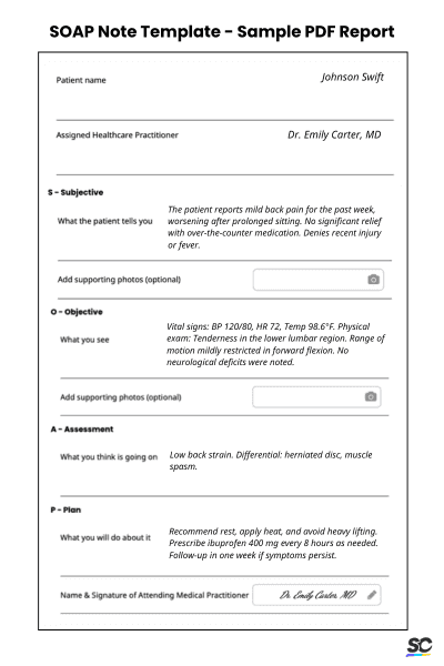 SOAP Note Template - Sample PDF Report
