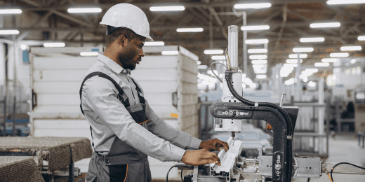 Operator applying TPM training on the production line