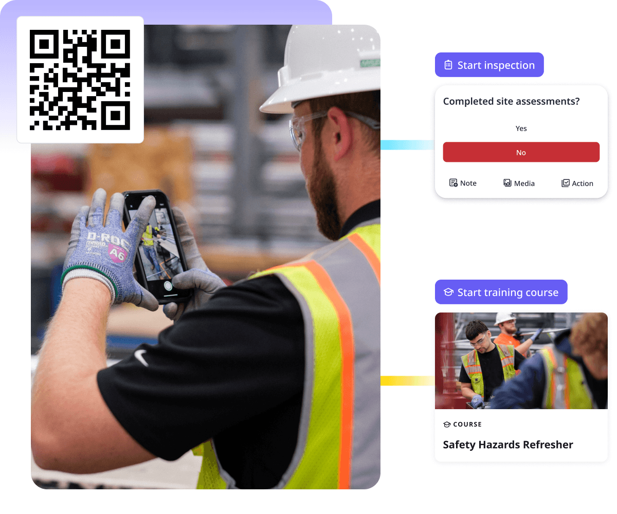manufacturing operations qr codes for reporting and training