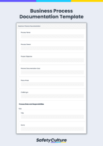 business process documentation template