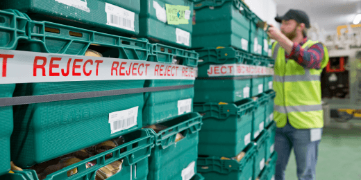 An inspector practicing manufacturing waste management