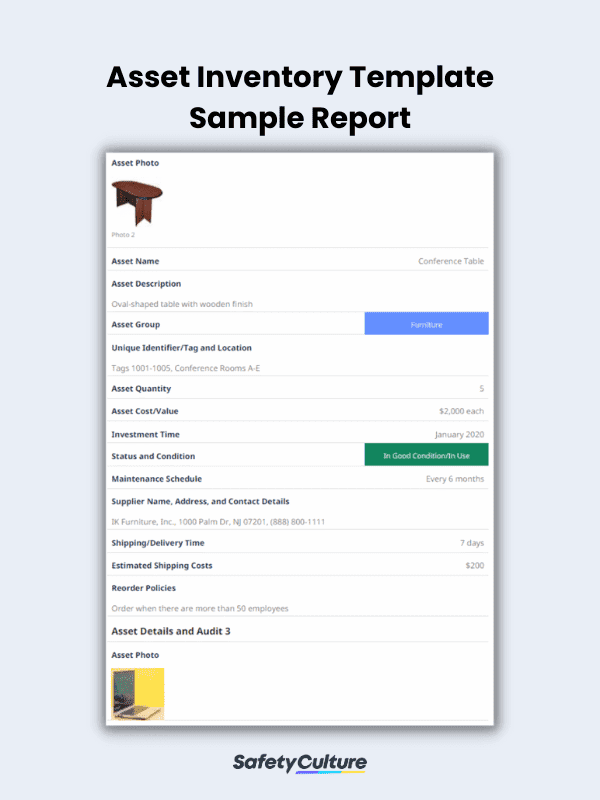 Asset Inventory Template Sample Report