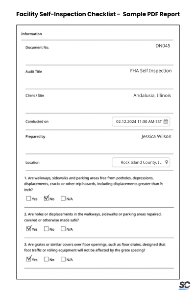 Facility-Self-Inspection-Checklist-Sample-PDF-Report