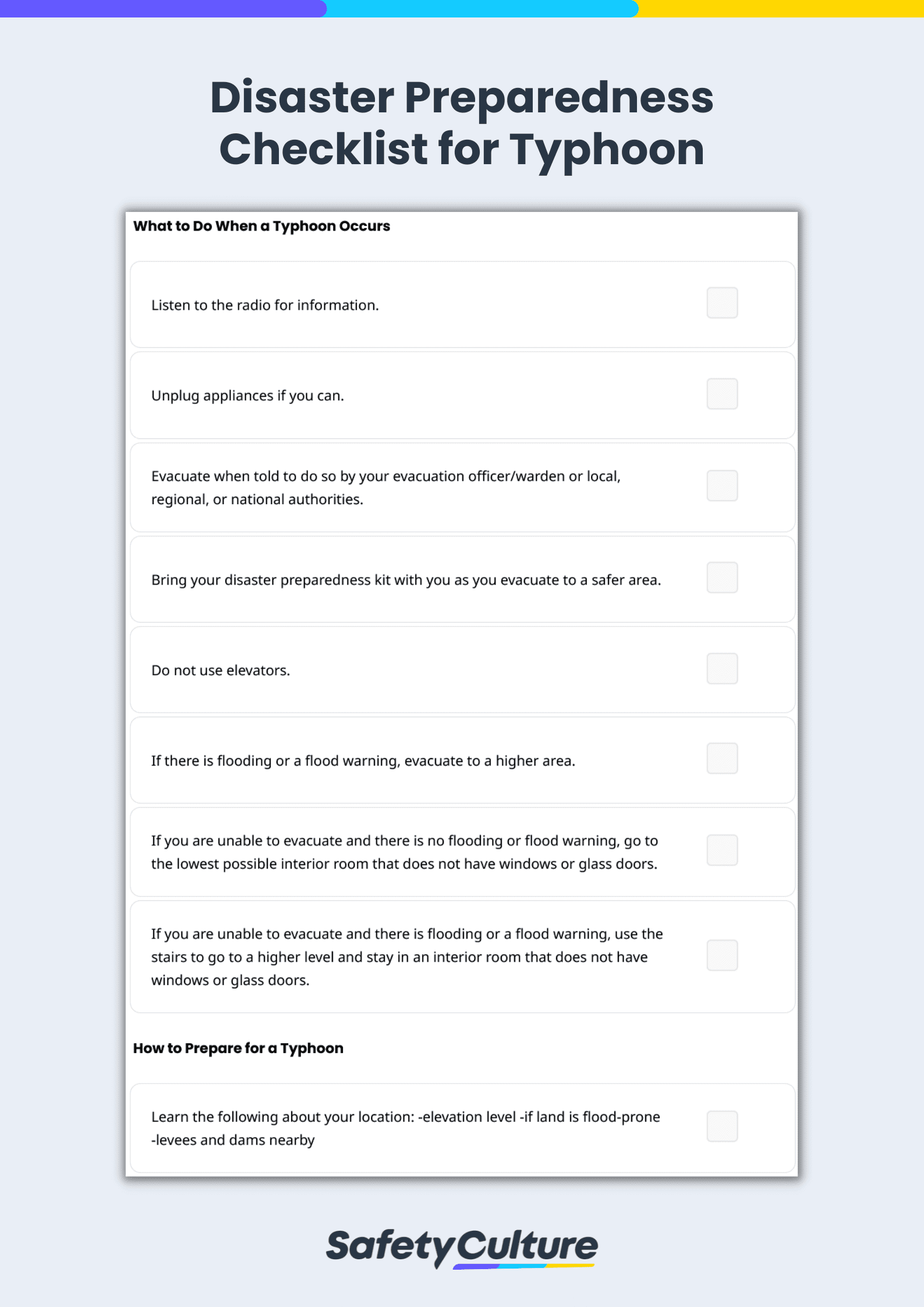 disaster preparedness checklist for typhoon