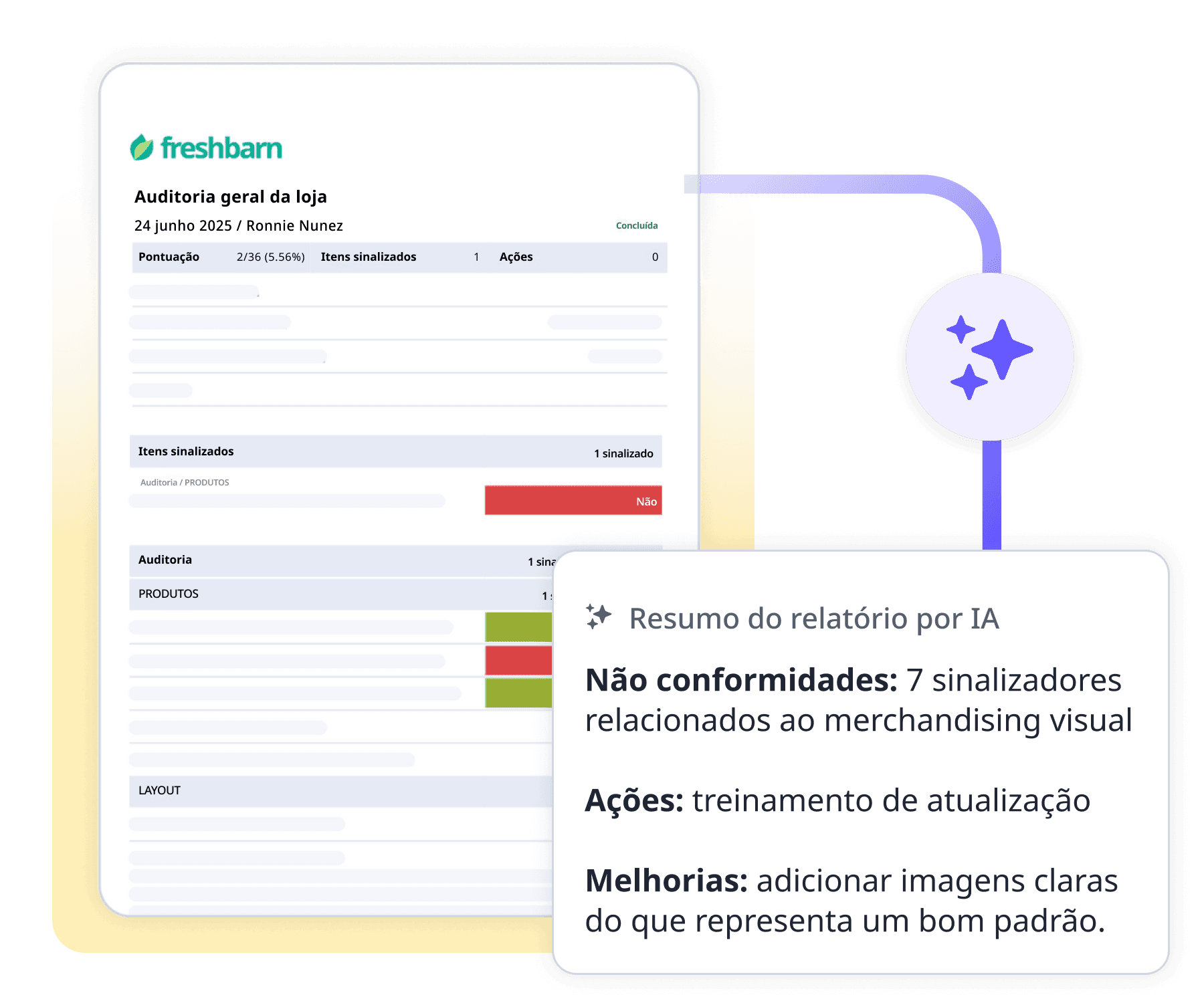 Report summary insights waffle image PT-BR