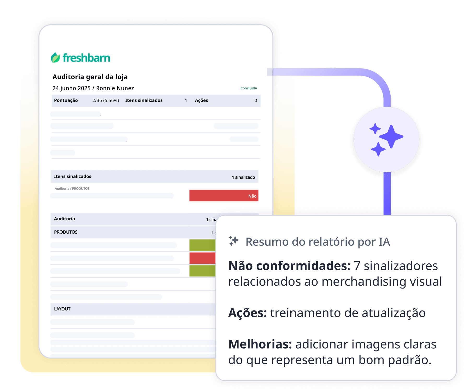Report summary insights waffle image PT-BR