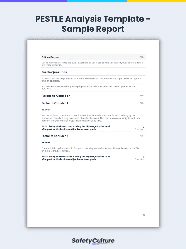 PESTLE Analysis Template Sample Report