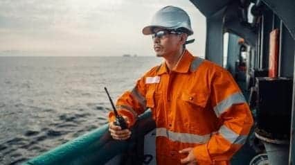 vessel captain enforcing maritime safety onboard ship