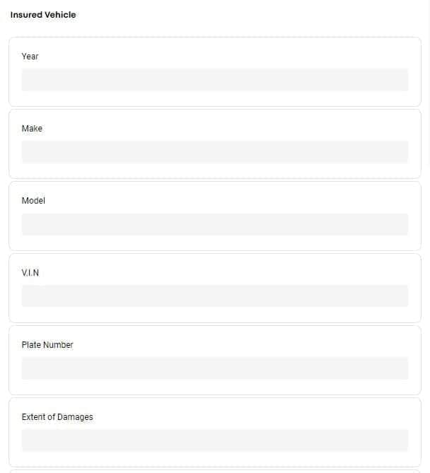 Insurance Inspection Fill the Details type of response
