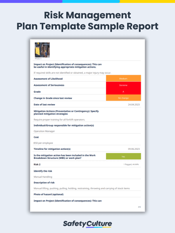Free Risk Management Plan Templates | PDF | SafetyCulture