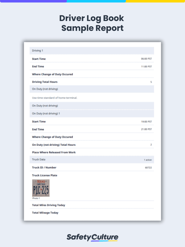 Free Driver Log Book Template | PDF | SafetyCulture