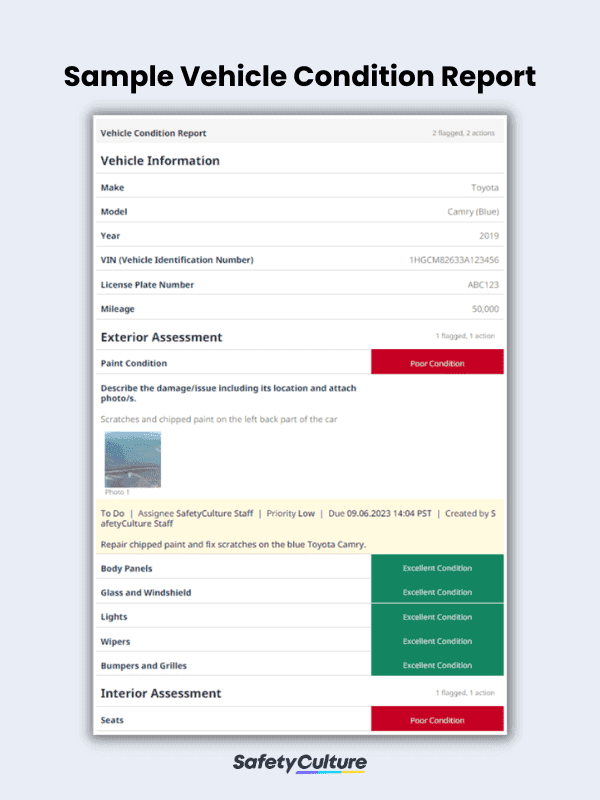 Free Vehicle Condition Report Template | PDF | SafetyCulture
