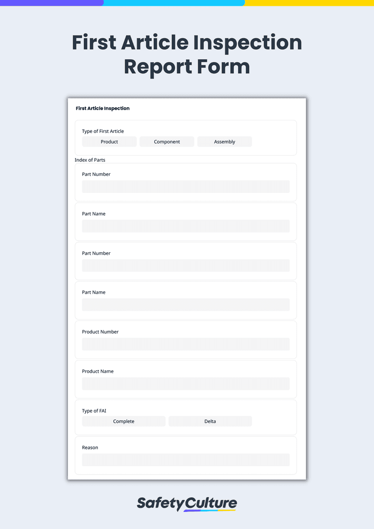 First Article Inspection Checklists | PDF | SafetyCulture