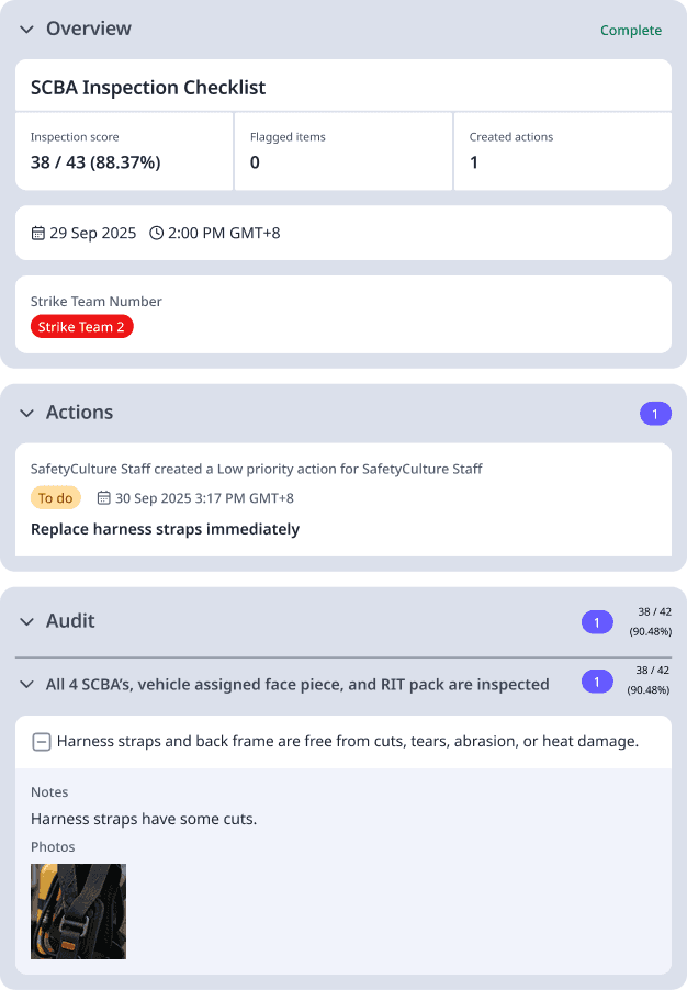 Free SCBA Inspection Checklist | PDF | SafetyCulture