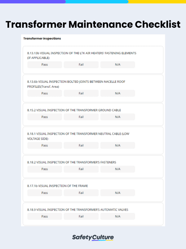 Free Transformer Maintenance Checklists | PDF | SafetyCulture