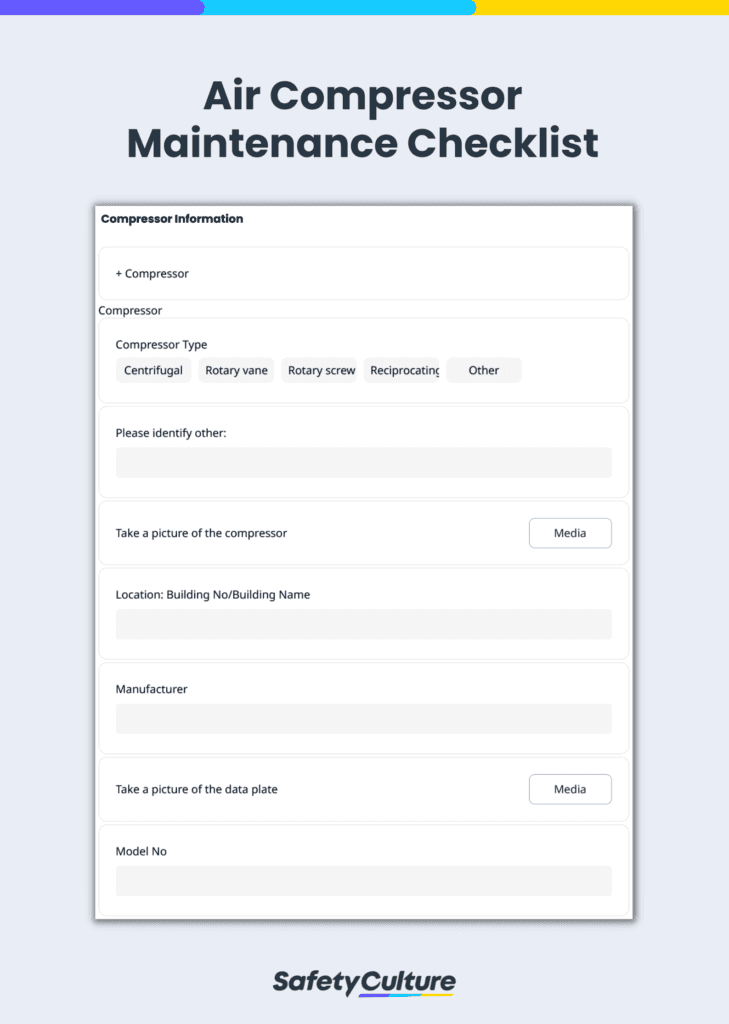 Free Air Compressor Maintenance Checklists | PDF | SafetyCulture