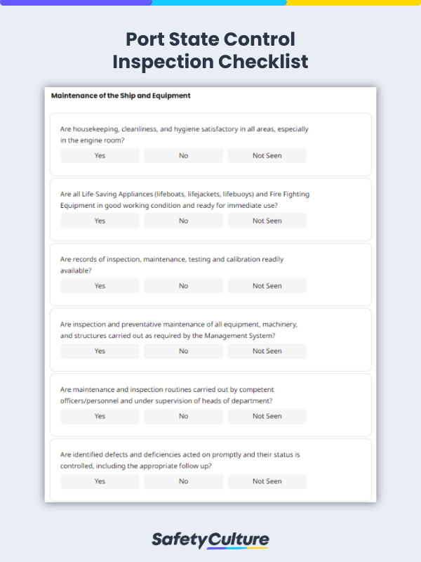 Free Port State Control Checklists | PDF | SafetyCulture