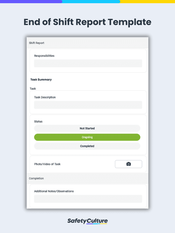 Free End of Shift Report Template PDF SafetyCulture