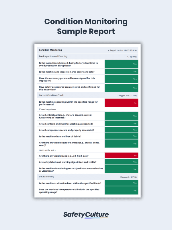 Free Condition Monitoring Report | PDF | SafetyCulture