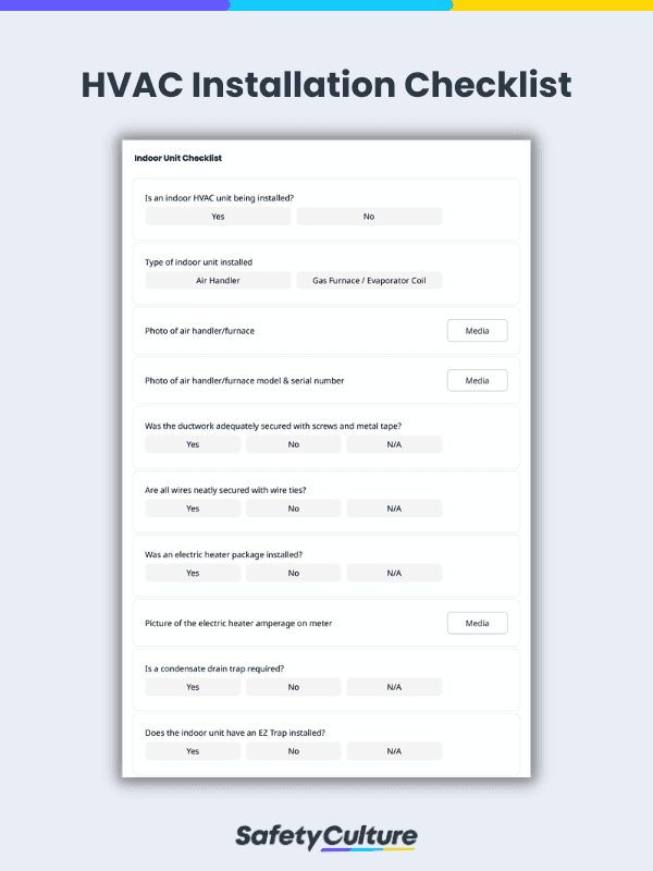Free HVAC Installation Checklist | PDF | SafetyCulture