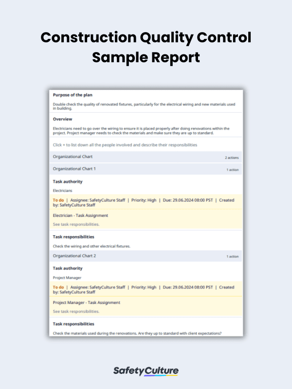 Free Construction Quality Control Checklist | PDF | SafetyCulture