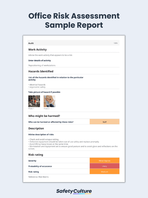 Free Office Risk Assessment Templates | PDF | SafetyCulture