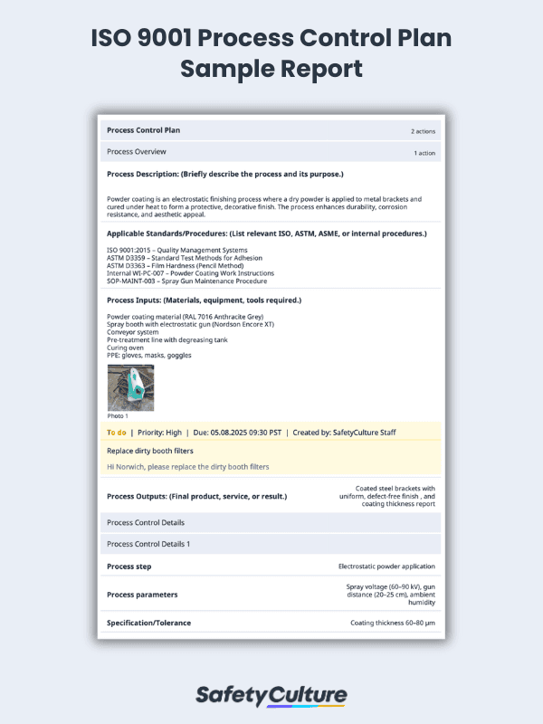 Free ISO 9001 Process Control Plan | PDF | SafetyCulture